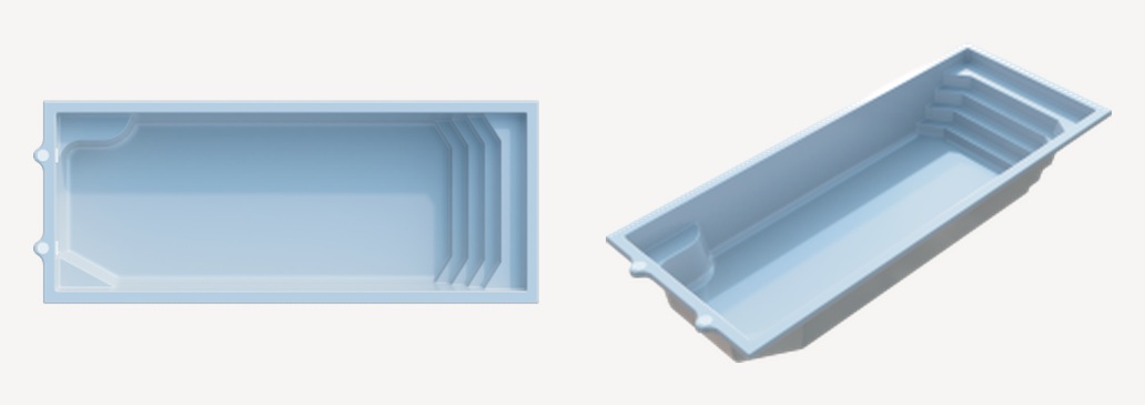 Riviera 10 shell drawing: plan and three quarter view